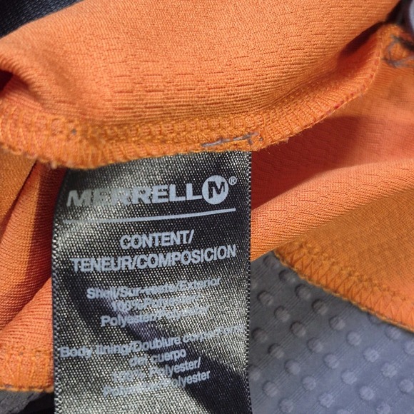 Merrell Jacket Mens XL Orange Gray Full Zip Wind Running Hiking Lightweight‎ - Picture 7 of 10